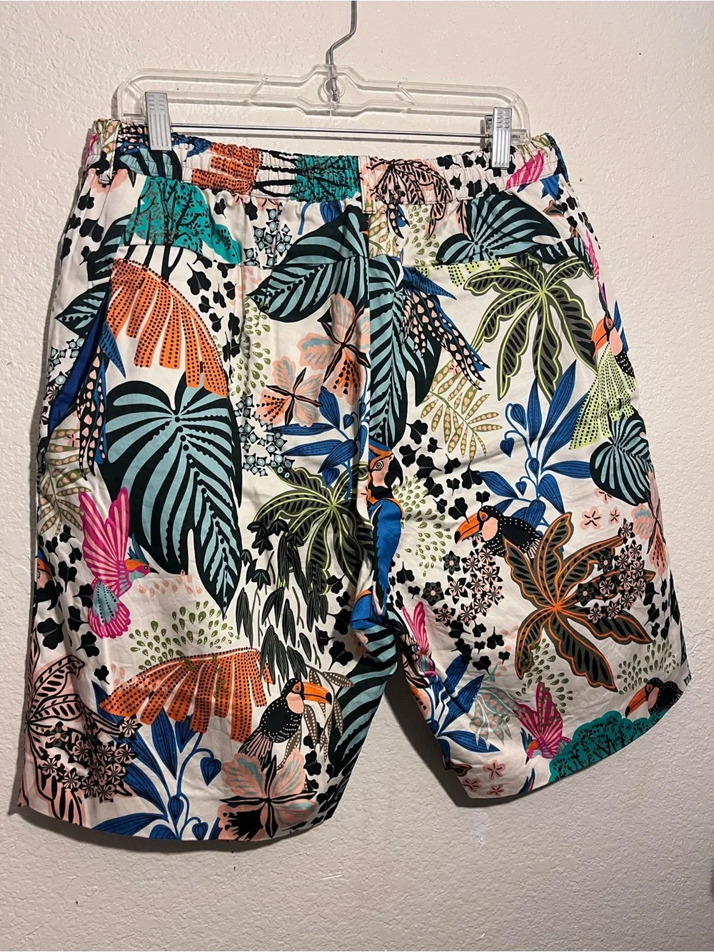 Men's Tropical Print Elastic-Waist Shorts - Multicolor